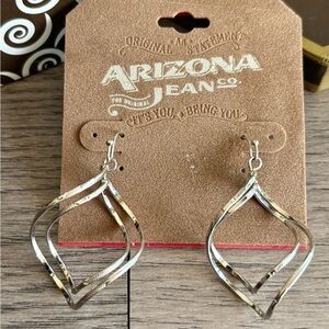 Cute Spiral Silver Tone Earrings